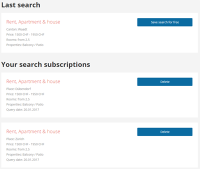 Screenshot search subscriptions